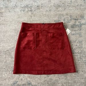 Burgundy mini skirt